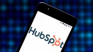 Hubspot (HUBS) logo displayed on a mobile phone