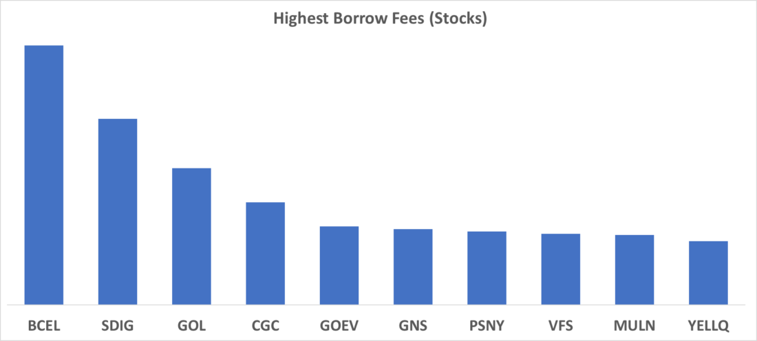 Highest Borrows Fees (Stocks)
