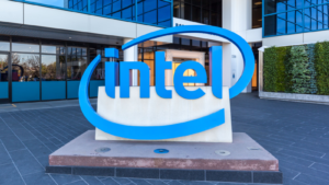 Close up of Intel (INTC) sign at entrance of The Intel Museum in Silicon Valley. Intel is an American multinational corporation and technology company.