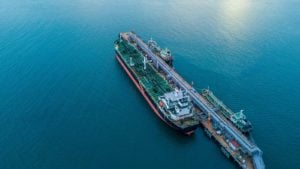 a ship at a port in the ocean