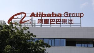 Alibaba Group headquarters sign located in Hangzhou China BABA stock.
