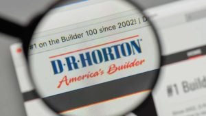In this photo illustration the D.R. Horton (DRI) logo seen displayed on a smartphone.