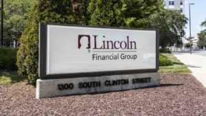 Lincoln National (LNC) logo on sign outside of corporate office