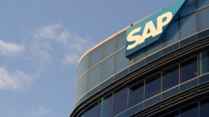 SAP sign is seen at SAP SuccessFactors Global Headquarters in South San Francisco, California