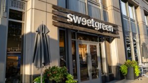 The front of a Sweetgreen (SG) store in Arlington, Virginia.