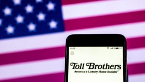 Toll Brothers Home construction company logo seen displayed on smart phone