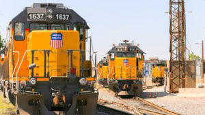 United Pacific (UNP) switch on tracks near Kansas City.