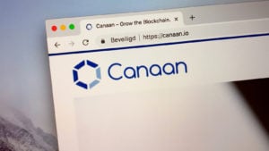 web browser showing Canaan (CAN) logo on website