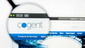 A photo of the cogent logo inside a magnifying glass