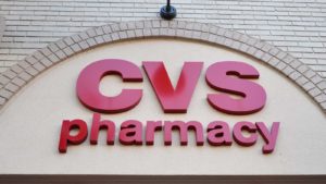 The front sign for a CVS Pharmacy, CVS stock