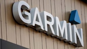 Garmin company logo on a storefront