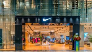 NKE stock: A photograph of the storefront of a Nike store.