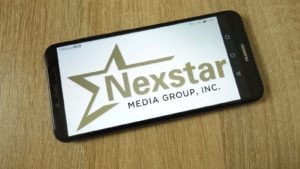 Nexstar Media Group logo on a phone screen