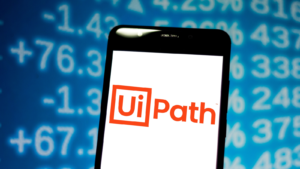 In this photo illustration the UiPath (PATH) logo is displayed on a smartphone.