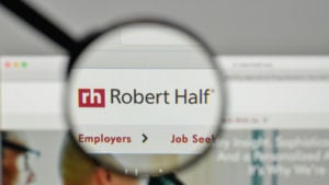 Robert Half website zoomed in on the logo