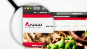 Illustrative Editorial of AGCO Corporation website homepage. AGCO Corporation logo visible on display screen.