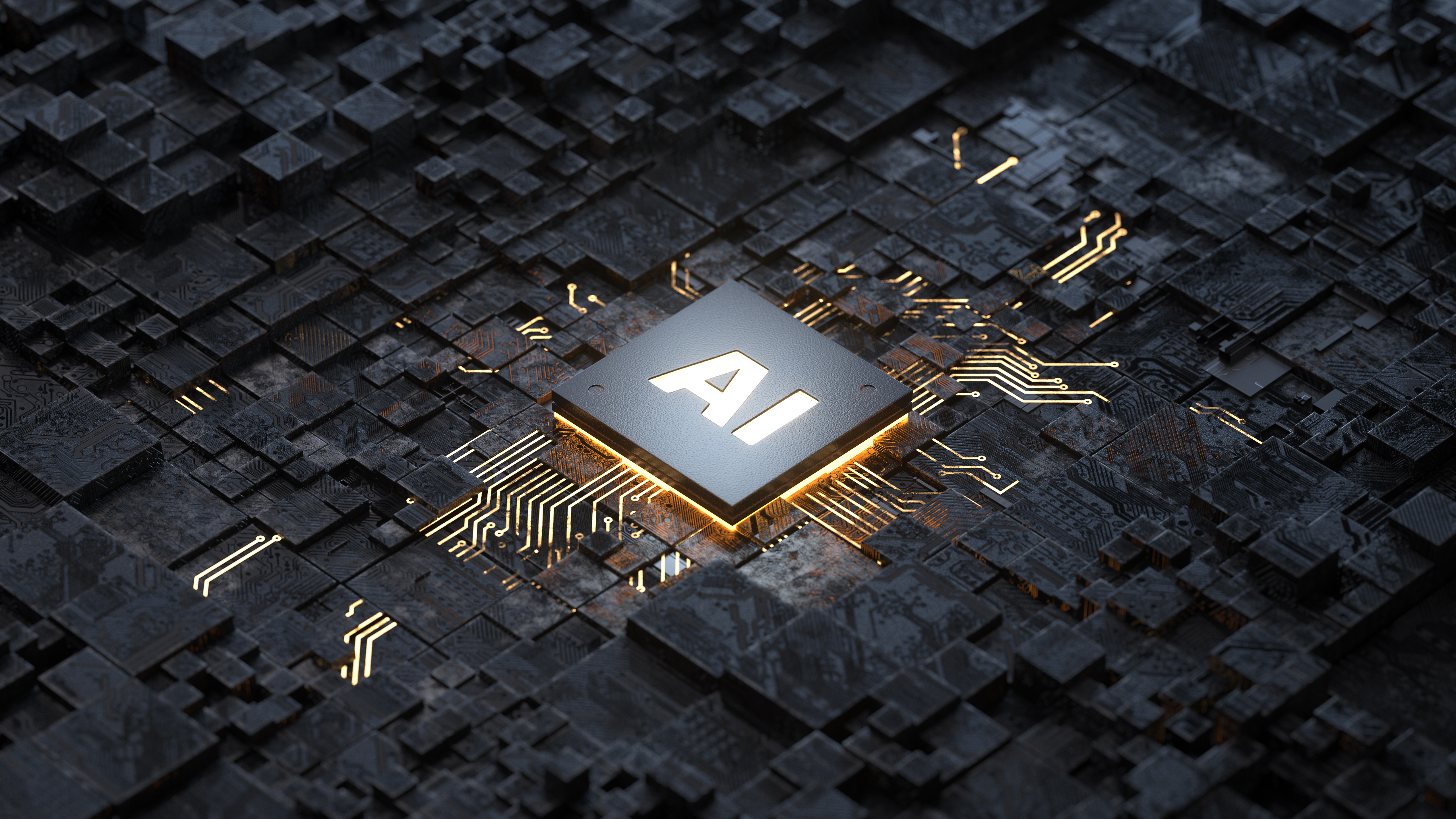 An AI chip next to some other chips