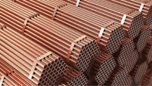 Stacks of copper tubing