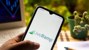 illustration the LiveRamp Holdings logo seen displayed on a smartphone