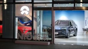 Exterior of NIO store. A Chinese electric car brand