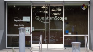 The entrance to QuantumScape Headquarters QS stock