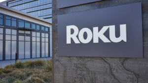 The entrance sign at Roku San Jose campus. Roku produces a variety of digital media players that allow customers to access internet streamed video or audio services.