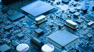 semiconductor stocks Close-up electronic circuit board. technology style concept. representing semiconductor stocks. top semiconductor stocks to buy now. semiconductor stocks